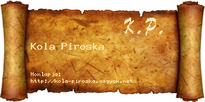 Kola Piroska névjegykártya